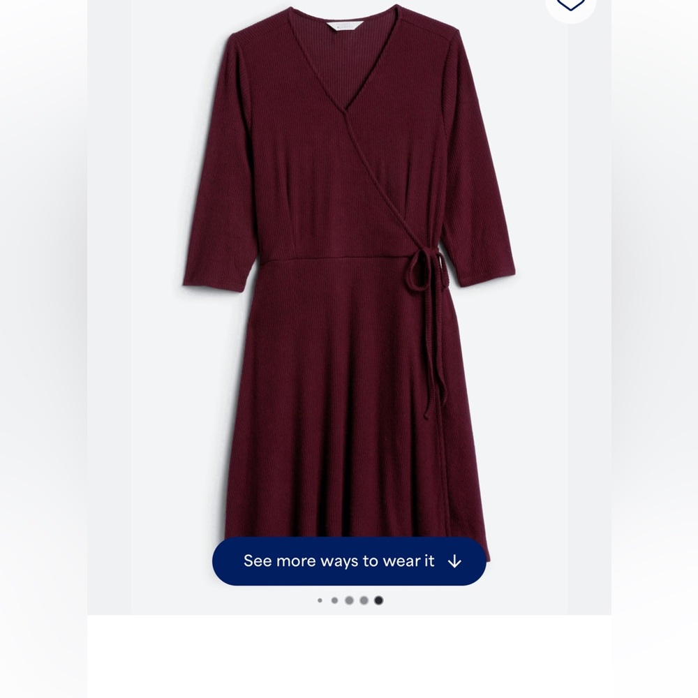 Market and Spruce 3/4 sleeve cute stretchy comfy maroon dress size 1x.